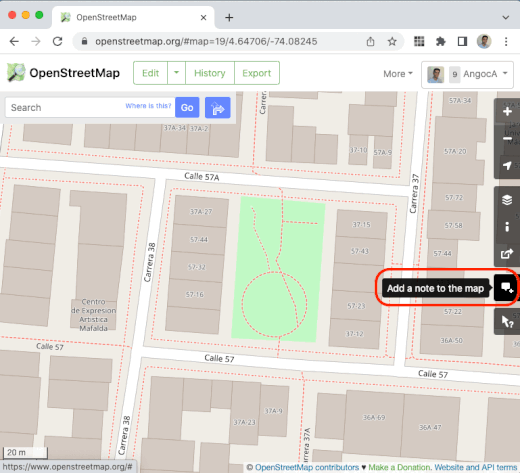 Creating a note in osm.org