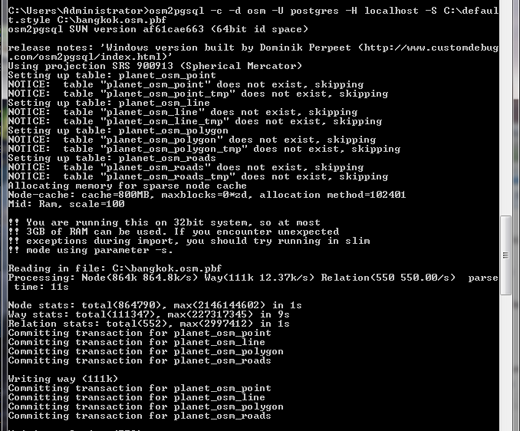 osm2pgsql output
