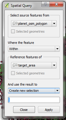 QGIS Spatial Query