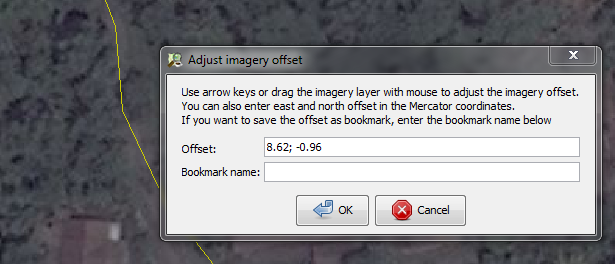 Adjust imagery offset