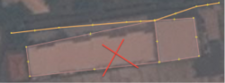 Road and building nodes are connected - NO