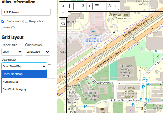Choose map tile - osm