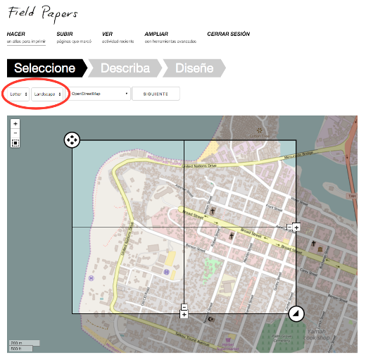 Choose map orientation