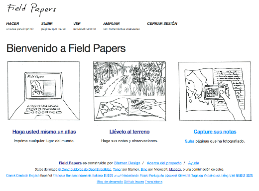 FieldPapers homepage