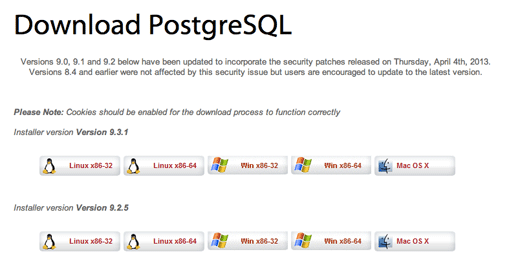 Phiên bản của PostgreSQL